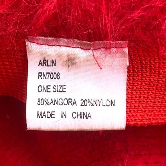Arlin Angora Blend Red Hat - Picture 2 of 7